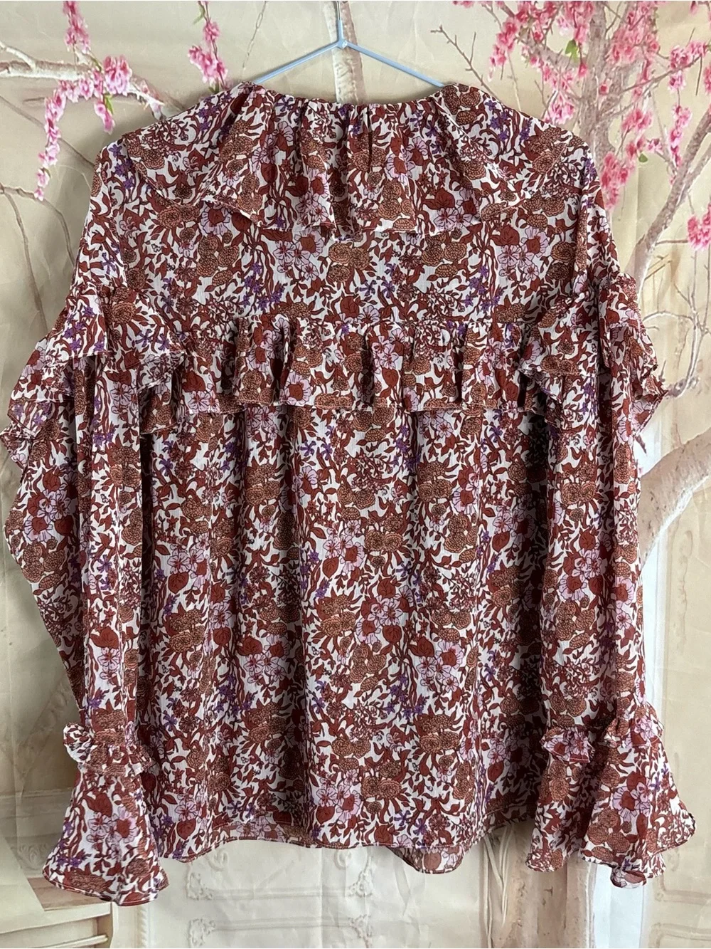 NEW J.Crew Ruffle Crinkle Chiffon Top in the "Fête Floral" print - Picture 5 of 9